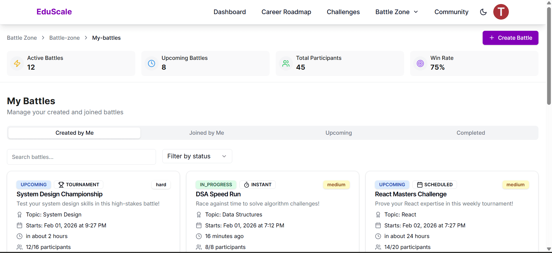 Competitive 'Battle Zone'
